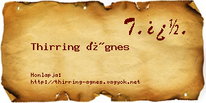 Thirring Ágnes névjegykártya